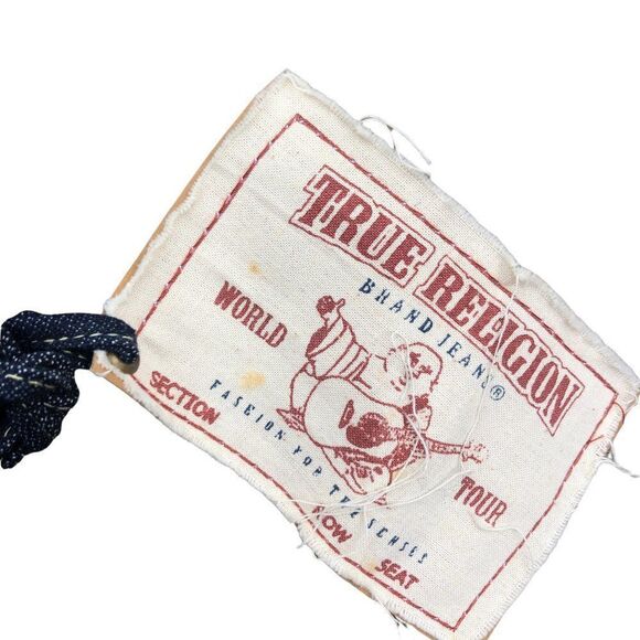 Brand New Vintage True Religion Embroidered Jeans Size 32 JOEY Blue - Picture 2 of 12